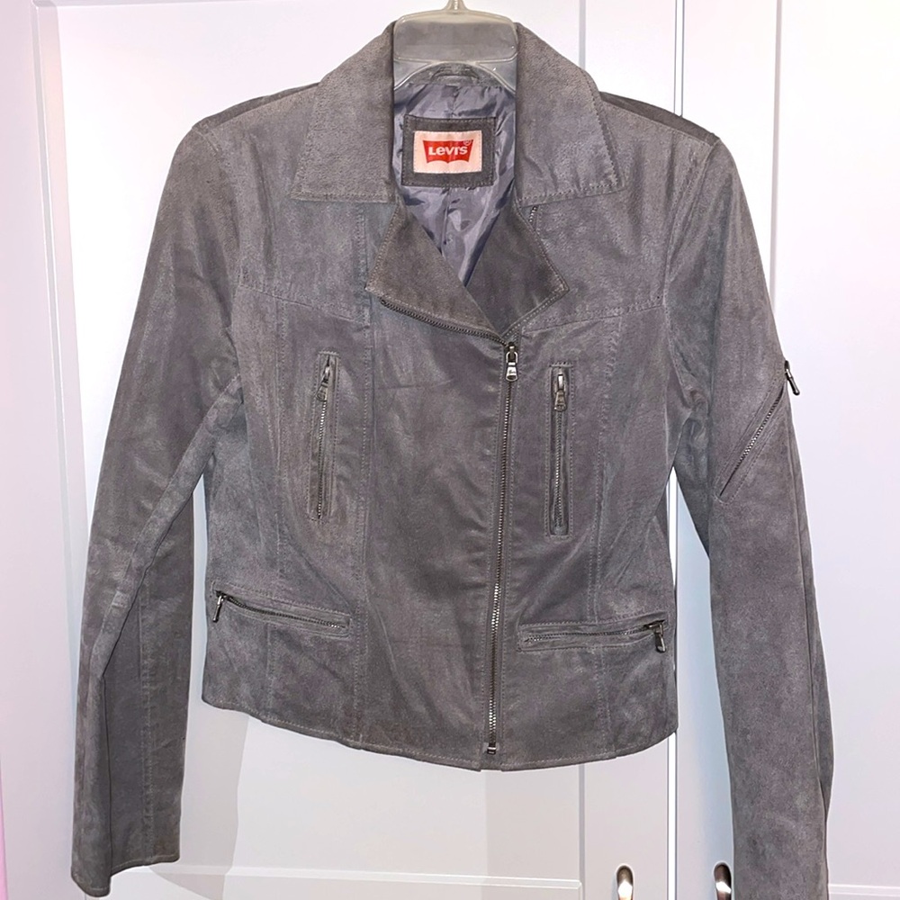 Levi’s Grey Suede Leather Jacket - image 1
